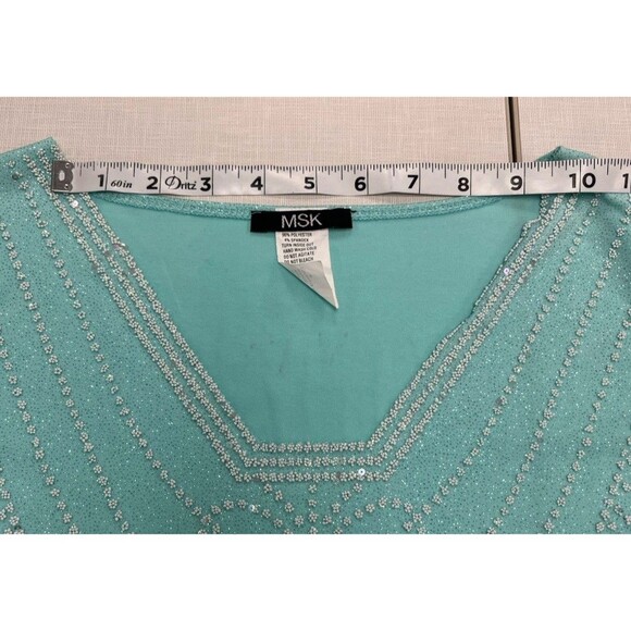 MSK (Medium) Y2K Turquoise Blue beaded sequin tank top winx club fairy (FLAW) - Picture 8 of 11